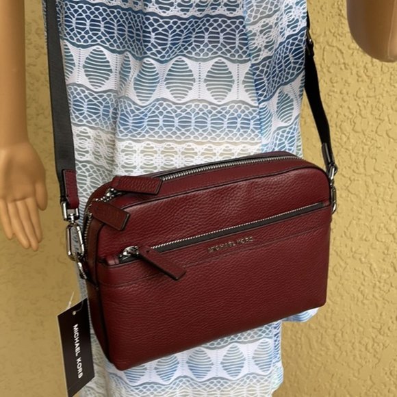 Michael Kors Cooper Utility Crossbody Leather Merlot - Picture 13 of 16